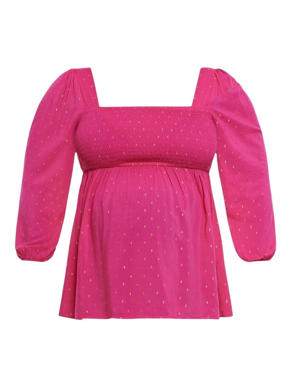 Motherhood Maternity Pink Smocked Baby Doll Blouse Size S Empire Waist Top